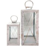 Rebecca mobili lot de 2 grands bougeoirs en mtal pvc blanc pour maison jardin
