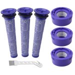 Rebirthcare replacement filters for dyson v7, v8 animal absolute motorhead vacuum cleaner, 3 hepa post ...