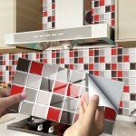 Rectangle adhsive dcorative  carreaux pour salle de bains et cuisine stickers carrelage, motif marbre ...