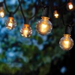 Guirlande lumineuse intrieur et extrieur, guirlande guinguette de 25 g40 ampoules etanche 7. 62m blanc ...