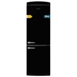 R�frig�rateur - cong�lateur r�tro noir, 190 cm de haut et 60 cm de large, capacit� 294 l, total no frost, ...