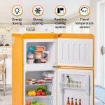 Okwish - rfrigrateur rtro. combinaison conglateur. 86, 8 cm de hauteur, 45, 5 cm avec un volume total ...