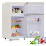 R�frig�rateur r�tro, r�frig�rateur � double porte haut et bas, volume total 72 litres, avec volume cong�lateur ...