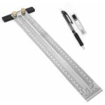 R�gle carr�e en t de pr�cision de 300 mm avec porte - mine, marquage en acier inoxydable, r�gle de ligne ...