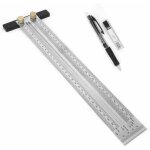 R�gle carr�e en t de pr�cision de 300 mm avec porte - mine, marquage en acier inoxydable, r�gle de ligne ...