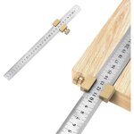 R�gle de positionnementbloc bois ligne localisateur r�gle fixe en acier carpenter scriber trusquin outil ...