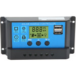 R�gulateur de charge solaire pwm 30a usb 12v / 24v avec �cran lcd pour panneau photovolta�que