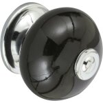 Rei - bouton de meuble boule noir porcelaine h. 38 x l. 40 x p. 40 mm Rei - bouton de meuble boule noir porcelaine h. 38 x l. 40 x p. 40 mm