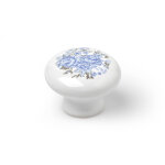 Rei ? bouton de meuble en porcelaine bleue 35x35mm ? finition durable ? pour meubles modernes et classiques ...