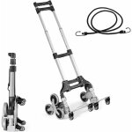 Relax4life - diable pliable en aluminium avec poigne adjustable, chariot de transport avec corde lastique ...