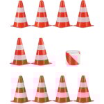 10x cônes de signalisation, plot, sac, ruban (longueur : 50 mètres), hauteur : 22, 5 cm, orange et blanc ... 10x cônes de signalisation, plot, sac, ruban (longueur : 50 mètres), hauteur : 22, 5 cm, orange et blanc ...