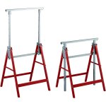 Lot de 2 trteaux pliables, rglables sur 7 niveaux, jusqu' 200 kg, chevalet, atelier, acier, rouge ...