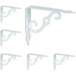 Lot de 6 querres murales, supports pour le mur, mtal, cornires  fixer, hxlxp : 11x2, 5x14 cm, blanc ...