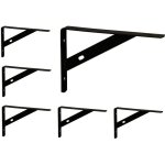 Lot de 6 querres murales, supports pour le mur, mtal, cornires en mtal, hxlxp : 9, 5x1, 5x15 cm, ...