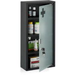 Relaxdays armoire � pharmacie, 4 compartiments, m�lange de mat�riaux h x l x p : 57 x 27 x 12 cm, noire ...