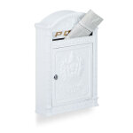 Relaxdays - bo�te aux lettres murale vintage nostalgique fonte aluminium hxlxp 44, 5 x 31 x 9, 5 cm to�t ...