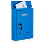 Boîte aux lettres avec plaque nominale, métal, 2 clés, cartes postales, hxlxp: 30, 5 x 21 x 7 cm, bleu ... Boîte aux lettres avec plaque nominale, métal, 2 clés, cartes postales, hxlxp: 30, 5 x 21 x 7 cm, bleu ...