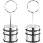 Relaxdays - butoir de porte, lot 2, avec poigne, acier inox et caoutchouc, hd 20 x 7 cm, pour intrieur, ...