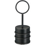 Relaxdays butoir de porte, avec poigne, acier inoxydable et caoutchouc, h x d : 20 x 7 cm, pour intrieur, ...