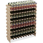 Relaxdays casier � vin, pour 100 bouteilles, �tag�re empilable, 120 x 103 x 25 cm, extensible, bois de ...