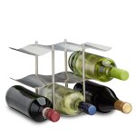 Relaxdays - casier � vin pour 9 bouteilles en inox 3 �tages design moderne range - bouteilles hxlxp: ...