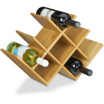 Relaxdays casier � vin en bambou, pour 8 bouteilles h x l x p: 31, 5 x 47 x 16, 5 cm, �tag�re range - ...
