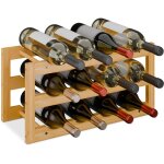 Relaxdays - casier  vin, rangement pour 12 bouteilles, tagre vin, hlp: 28 x 56 x 24 cm, cave, cuisine, ...
