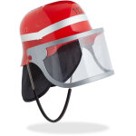 Casque pompier enfant, avec visi�re, protection nuque & sangle pour menton, casque r�glable, pompier, ...