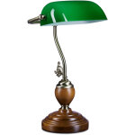 Lampe de bureau banquier avec abat - jour en verre vert - relaxdays
