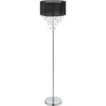 Lampe � pied avec cristaux, abat - jour organza, lampadaire salon original, e27, hxd 150 x 37, 5 cm, ...