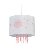 Lampe  suspension, chambre enfant, abat - jour motif ballerine, hxd : 158x35 cm, luminaire suspendu, ...