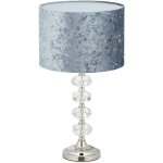 Relaxdays - lampe de table, abat - jour en velours, pied cristal, douille e14, salon et chambre, h x ...