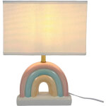Relaxdays lampe de table arc - en - ciel, tissu & c�ramique, h x l x p : 37 x 28 x 15 cm, chambre d'enfant, ...