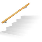 Relaxdays ? main courante en bois h�tre 1000 mm ? diam�tre 42 mm ? fixation murale incluse ? r�sistante ...