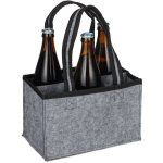 Relaxdays porte - bouteilles pour 6, feutre, sac � main de bi�re pour homme, tissu, poche pour 0, 5l, ...