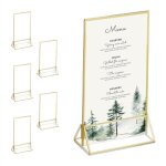 Relaxdays prsentoir de table, lot 6, pour menus, photos, etc. au format a6, mariage, en acrylique, transparen ...