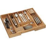 Range - couverts en bambou, extensible, entre 6 et 8 compartiments, 2 blocs  couteaux, hlp : 5x32x43 ...