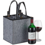 Relaxdays sac � r�cipients, 9 bouteilles, porte - boissons, pour vin, bi�re, consignes, collecteur, 45x24x24 ...