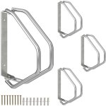 Relaxdays - support mural pour v�lo, lot de 4, acier robuste, r�telier garage, pivotant � 180�, porte ...