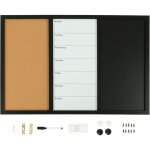 Relaxdays tableau combin� 3 - en - 1 60x90 cm, tableau blanc, li�ge, ardoise, m�mo magn�tique, accessoires, ...