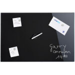 Tableau magn�tique 80 x 50 cm, panneau d'affichage, pense - b�te, 3 aimants, verre, 80x50 cm, noir - ...