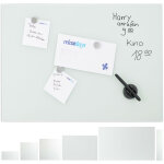 Tableau m�mo magn�tique, verre protecteur, panneau pense - b�te, 3 aimants, 80 x 50 cm, blanc - relaxdays ...