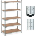 Tag�re � charge lourde, 5 niveaux, hlp 180x100x50 cm, supporte jusqu'� 1250 kg, cave, garage, m�tal, ...