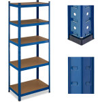 Tagre  charge lourde, hxlxp : 180x70x45 cm, jusqu' 500 kg, acier & mdf, 5 niveaux, garage, stockage, ...