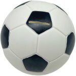 Relaxdays, tirelire prenant la forme d'un ballon de foot, robuste, id�e cadeau, diam�tre : 15 cm, noir ...