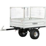 Torros - remorque simple essieu 350kg benne galvanise basculante 1200x850x300 mm + rhausses ahr350g ...