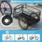 Remorque de velo remorque cargo pliable avec housse coupleur reflecteurs 1455 x 61 x 58 cm