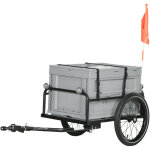 Remorque � v�lo avec coffre de rangement amovible et pliable de 65l, charge maximale de 40kg
