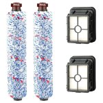 Remplacement accessoires 2 brosse rouleau multi - surface + 2 filtres pour bissell crosswave 17132 et ...