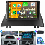 Pour renault megane 2 2002 - 2009 android 14 autoradio gps wifi bluetooth rds 2 + 64g dab